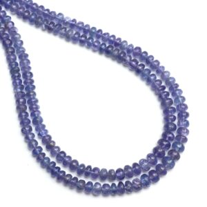 Tanzanite Smooth Rondelle Beads, 4 Mm To 6 Mm, Tanzanite Beads, Tanzanite Jewelry Making Gemstone Beads, 18 Inch Full Strand