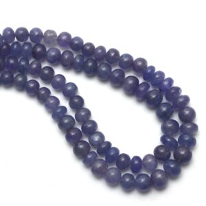 Tanzanite Smooth Rondelle Beads, 6 Mm To 8 Mm, Tanzanite Jewelry Making Beads, 8 Inches / 16 Inches Full Strand, Price Per Strand