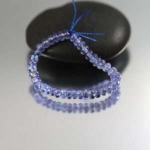 Tanzanite Smooth Rondelles - 3 Inches - 3mm - 40 Beads