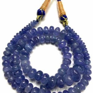Top Quality 18" Strand Of Natural Smooth Tanzanite Rondelle Beads 5-8 Mm For Jewellery Making. Rare Art Piece Of Natural Tanzanite Gemsotne.