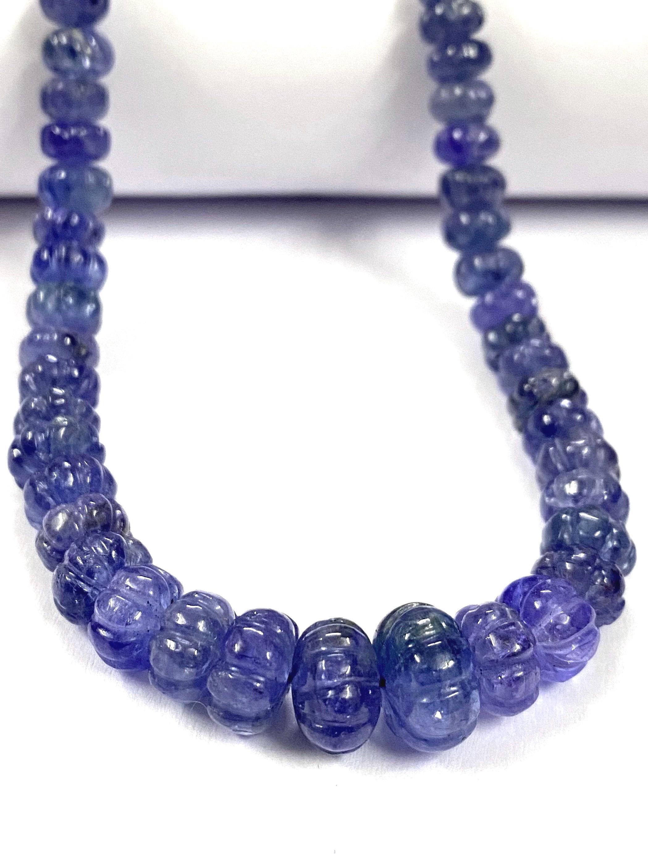 Very Rare~aaa++ Tanzanite Carved Gemstone Beads Natural Tanzanite Melon Shape Beads Tanzanite Carved Rondelle Beads Tanzanite Pumpkin Beads