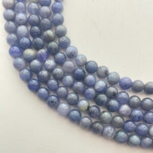 6mm Round Tanzanite Gemstone Beads. 15” Strand Of Periwinkles Blue Beads, 66 Per Strand. Rare And Limited Stock.