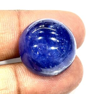 AAA Purple Tanzanite Cabochon: Round Loose Gemstone (21x21x12MM, 46.40Ct)