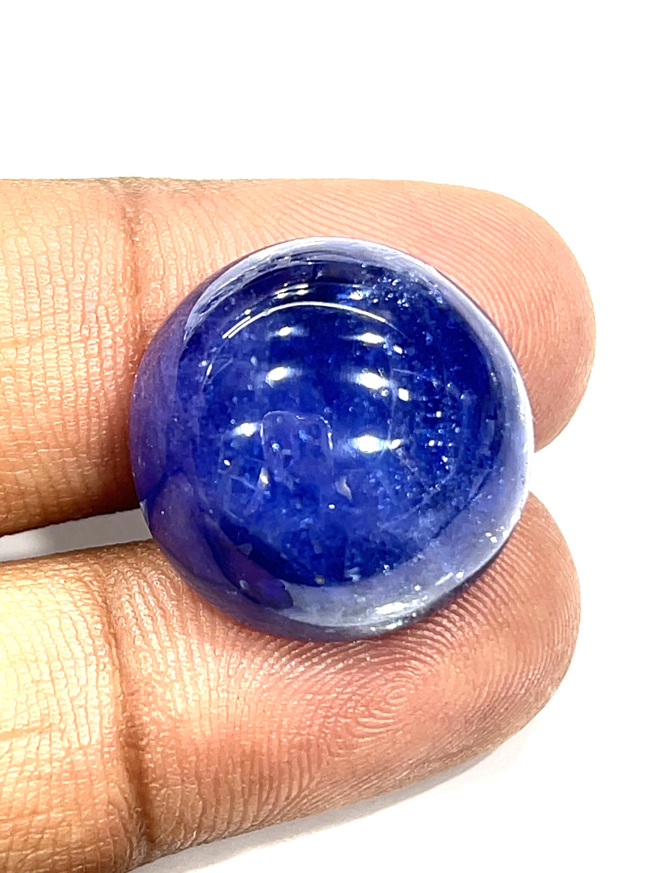 Aaa Purple Tanzanite Cabochon: Round Loose Gemstone (21x21x12mm, 46.40ct)