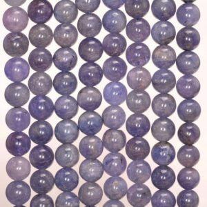 Natural Tanzanite Gemstone Blue Smooth Grade Aa 5mm 6mm 7mm Round Loose Beads 7.5 Inch Half Strand (438)