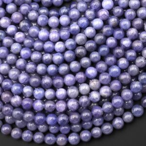 Real Genuine Natural Tanzanite Round Beads 5mm Purple Blue Gemstone 15.5" Strand