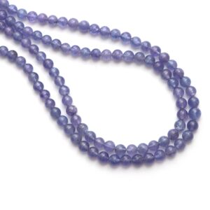 Tanzanite Smooth Round Beads, 4 Mm To 5 Mm, Tanzanite Jewelry Making Beads, 8 Inches / 18 Inches Full Strand, Price Per Strand