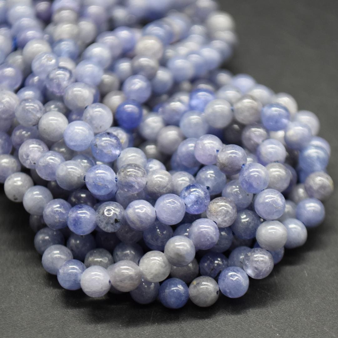 Tanzanite Smooth Round Gemstone Beads - 4mm - 15" Strand, For Jewellery Making