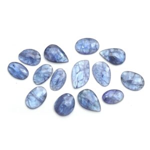 Bi - Color Tanzanite Organic Rosecut Loose Gemstone, 9x14 mm to 12x19.5 mm, Tanzanite Rosecut, Tanzanite Jewelry Rosecut, Set of 14 Pieces