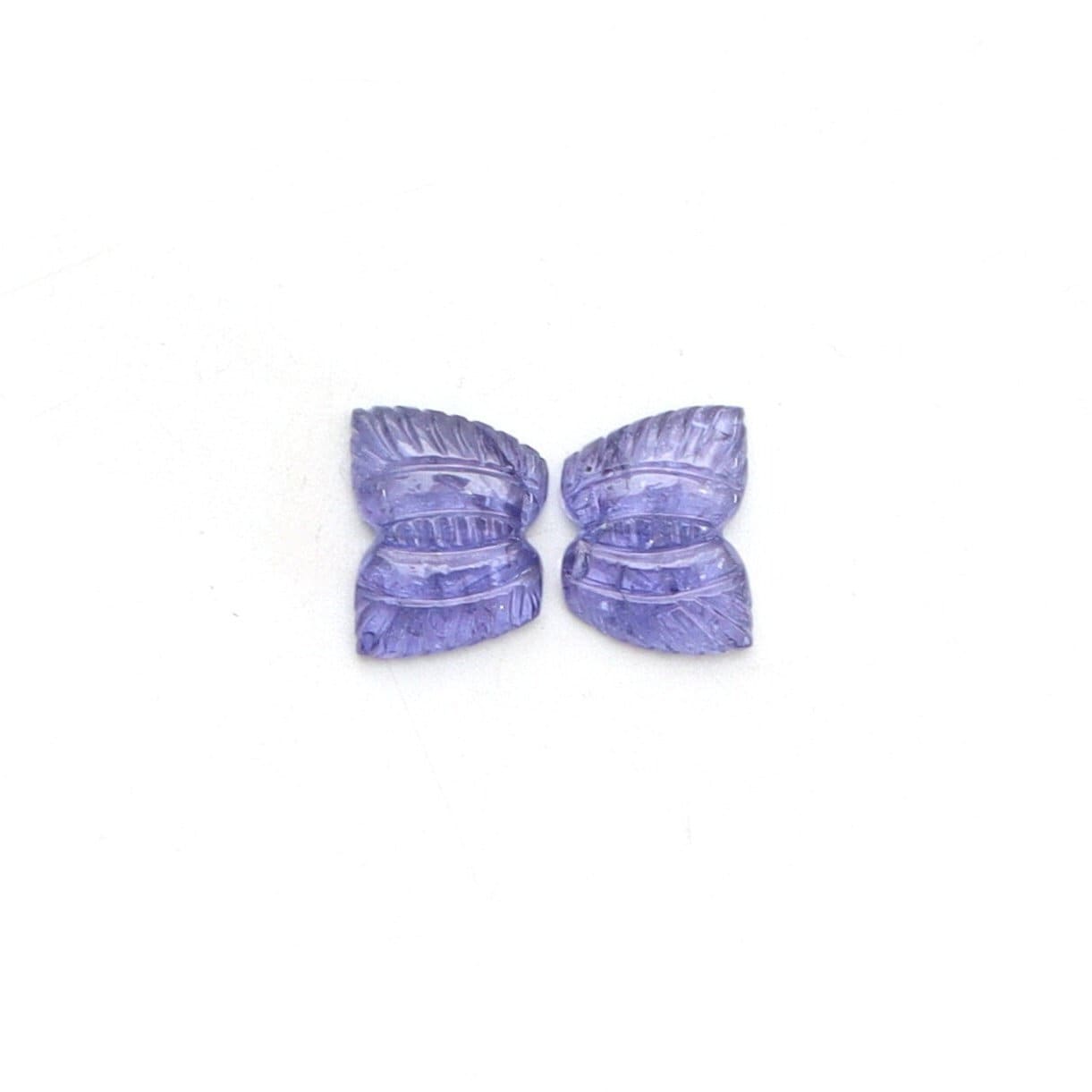 Natural Tanzanite Carving Wings Loose Gemstone, 13.5x17.5 Mm, Tanzanite Jewelry Making Gemstone, Pair ( 2 Pieces )