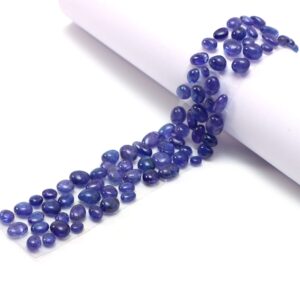 Natural Tanzanite Smooth Tumble Loose Gemstone , 5x6 Mm To 9x13.5 Mm, Tanzanite Jewelry Making Gemstone, Set Of 84 Pieces