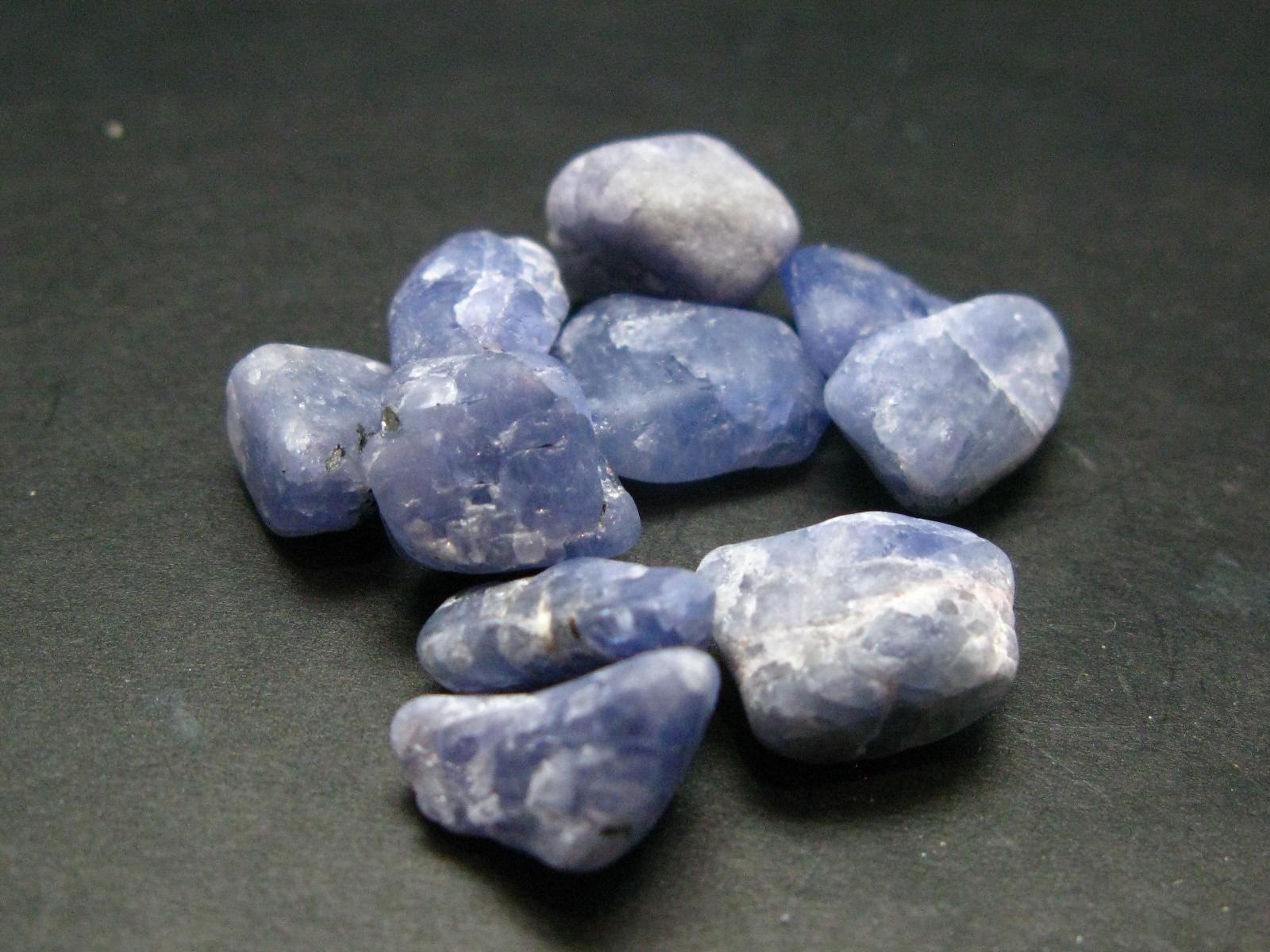 Lot Of 10 Gem Tanzanite Zoisite Tumbled Pieces From Tanzania - 24.67 Grams