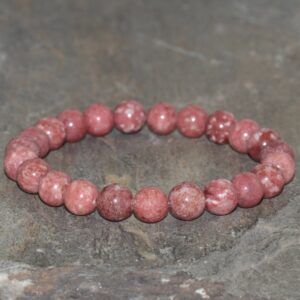 Thulite Beaded Bracelet Grade Aa 8mm Intense Pink Zoisite Bracelet Red Zoisite Collector Edition Bracelet Exquisite Thulite Rounds Beads