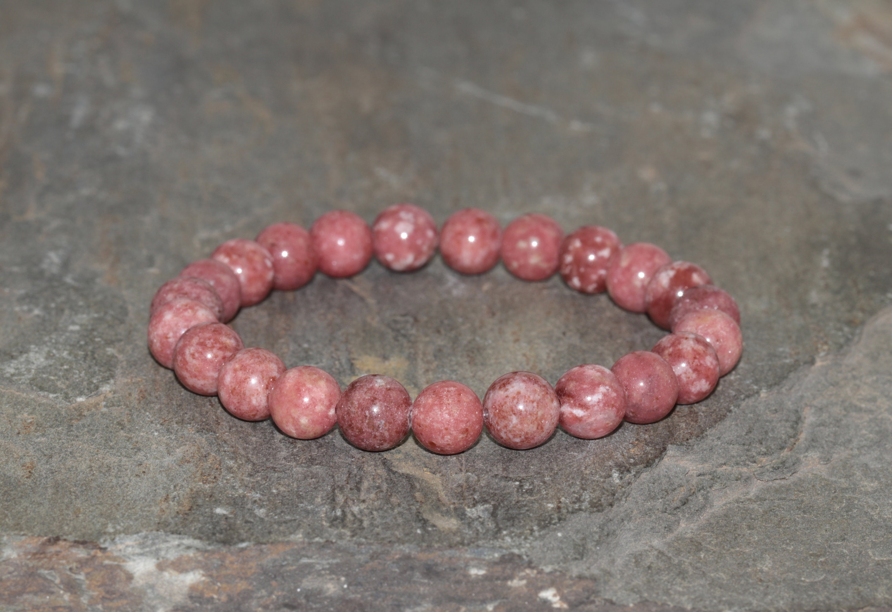 Thulite Beaded Bracelet Grade Aa 8mm Intense Pink Zoisite Bracelet Red Zoisite Collector Edition Bracelet Exquisite Thulite Rounds Beads