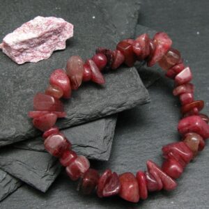 Thulite Genuine Bracelet ~ 7 Inches ~ 10mm Tumbled Beads