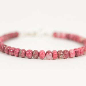 Thulite Bracelet, Natural Gemstone Delicate Bracelet