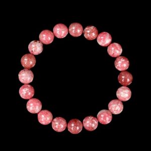 Natural Norwegian Thulite Gemstone Round Bracelet 8MM 10MM 7.5 inch Strand BULK LOT 1,2,6,12 and 50 (S27)