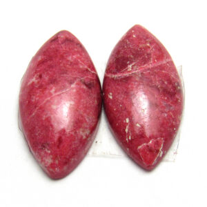14.728 Carats Thulite Cabochons Cabochon Pair 20mm X 10mm Rosaline Pink Manganese Rare Unique Unusual Gemstone Handmade Norway Norwegian
