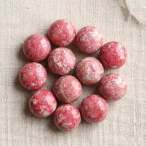 Natural Pink Thulite Round Cabochon Gemstone For Jewelry Making (3x3mm-25x25mm) Natural Pink Thulite Round Cabochon Gemstone For Jewelry Making (3x3mm-25x25mm)