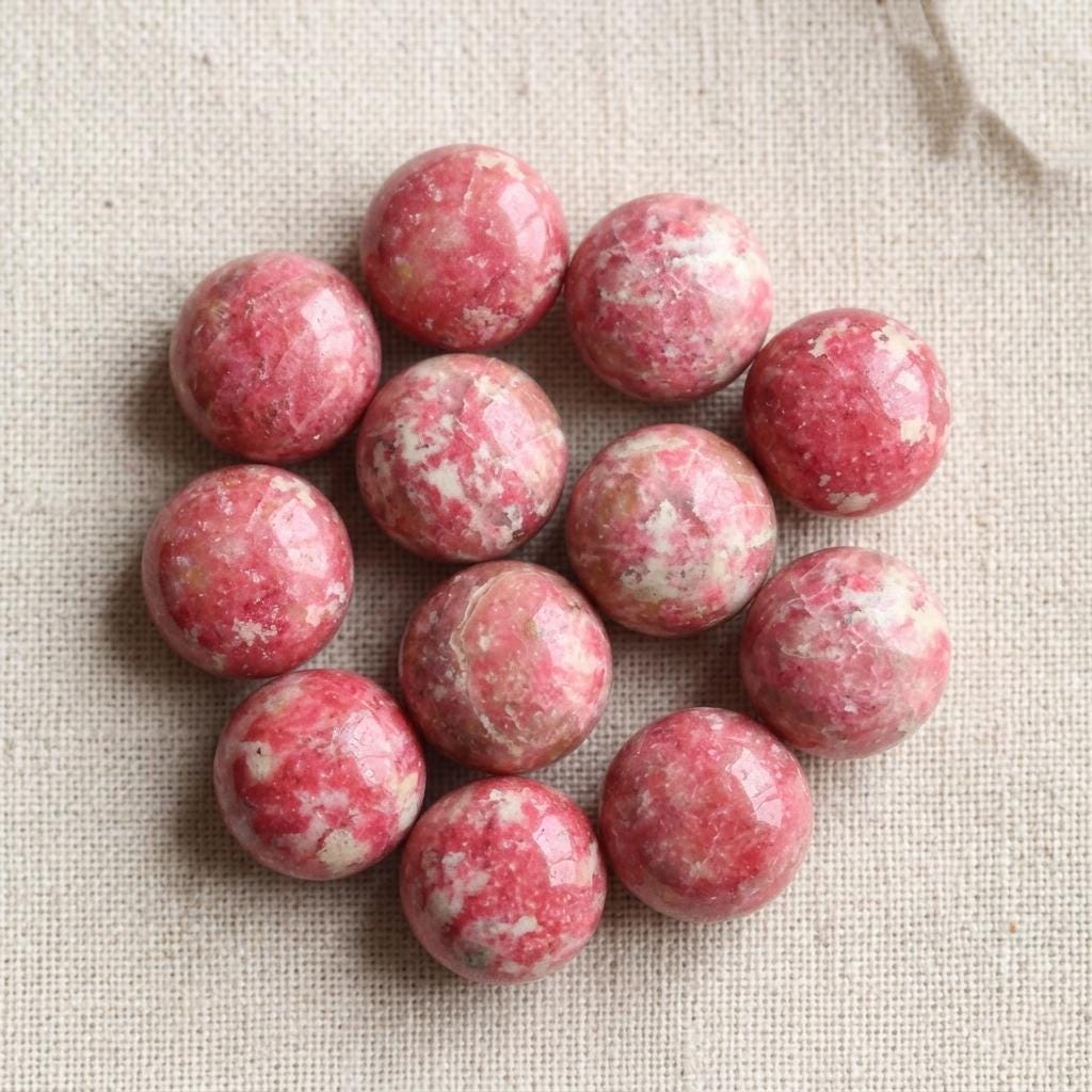 Natural Pink Thulite Round Cabochon Gemstone For Jewelry Making (3x3mm-25x25mm) Natural Pink Thulite Round Cabochon Gemstone For Jewelry Making (3x3mm-25x25mm)
