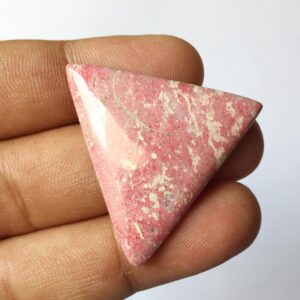 Natural Pink Thulite Triangle Shape Cabochon, 34x41x5mm Loose Gemstone, Jewelry Supplies, Gift For Jewelry Makers Natural Pink Thulite Triangle Shape Cabochon, 34x41x5mm Loose Gemstone, Jewelry Supplies, Gift For Jewelry Makers