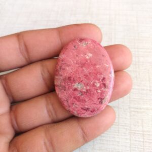 Oval Thulite Stone Cabochon: Aaa Grade Pendant Jewelry (43x33x5 Mm)