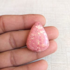 Pear Thulite Cabochon Gemstone: 42.5 Carat Jewelry Stone (31x23x7 Mm