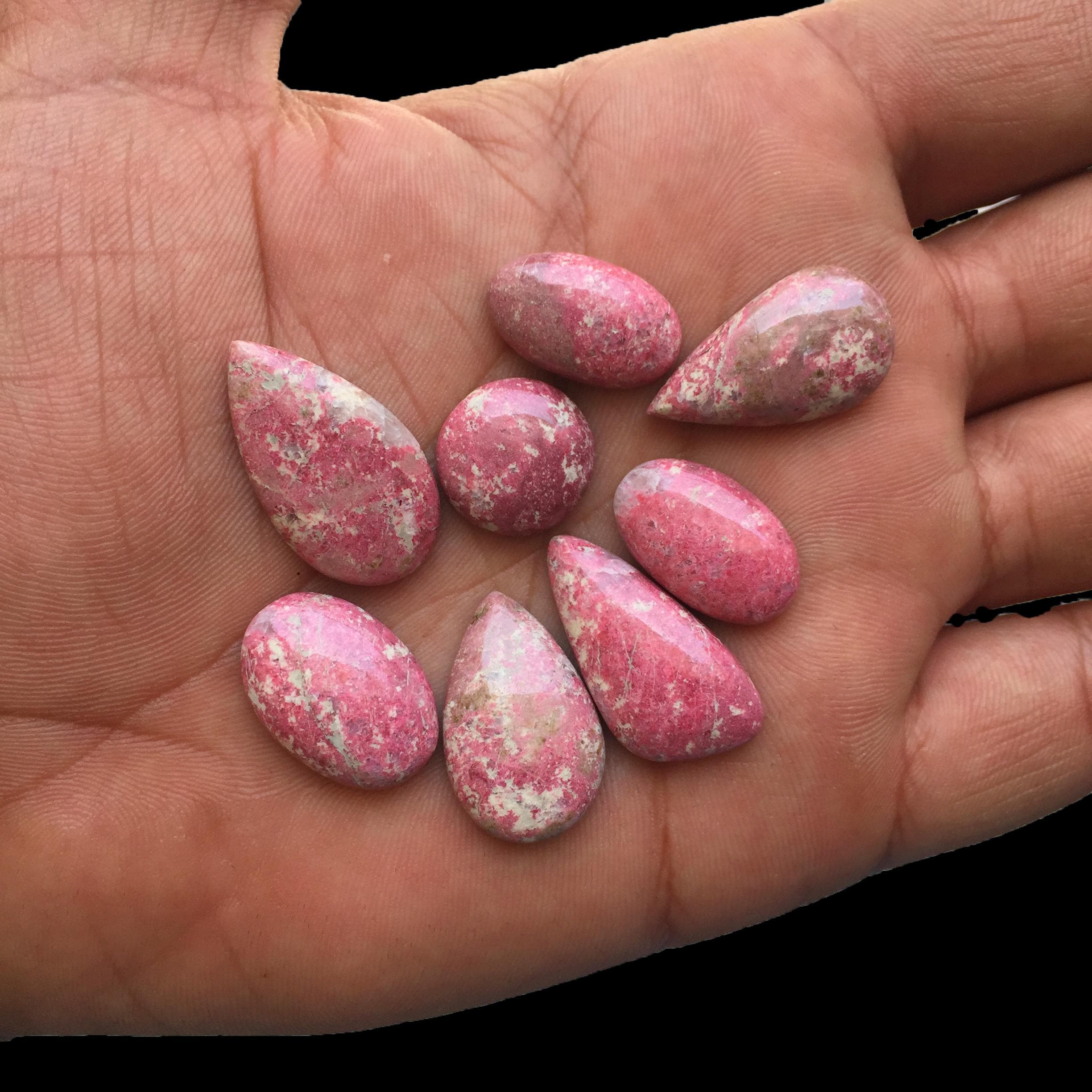 Thulite Cabochon, Rare Gemstone, Designer Natural Gemstone, Mix Shape, Natural Stone Cabochon, Jewelry Making Gemstone Thulite Cabochon, Rare Gemstone, Designer Natural Gemstone, Mix Shape, Natural Stone Cabochon, Jewelry Making Gemstone