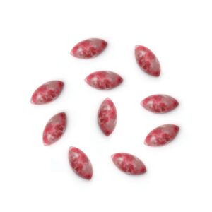 Thulite Smooth Marquise Loose Gemstone, 3x6mm To 10x20mm, Cabochon Gemstone, Aa Quality, Set Of 10 Pieces