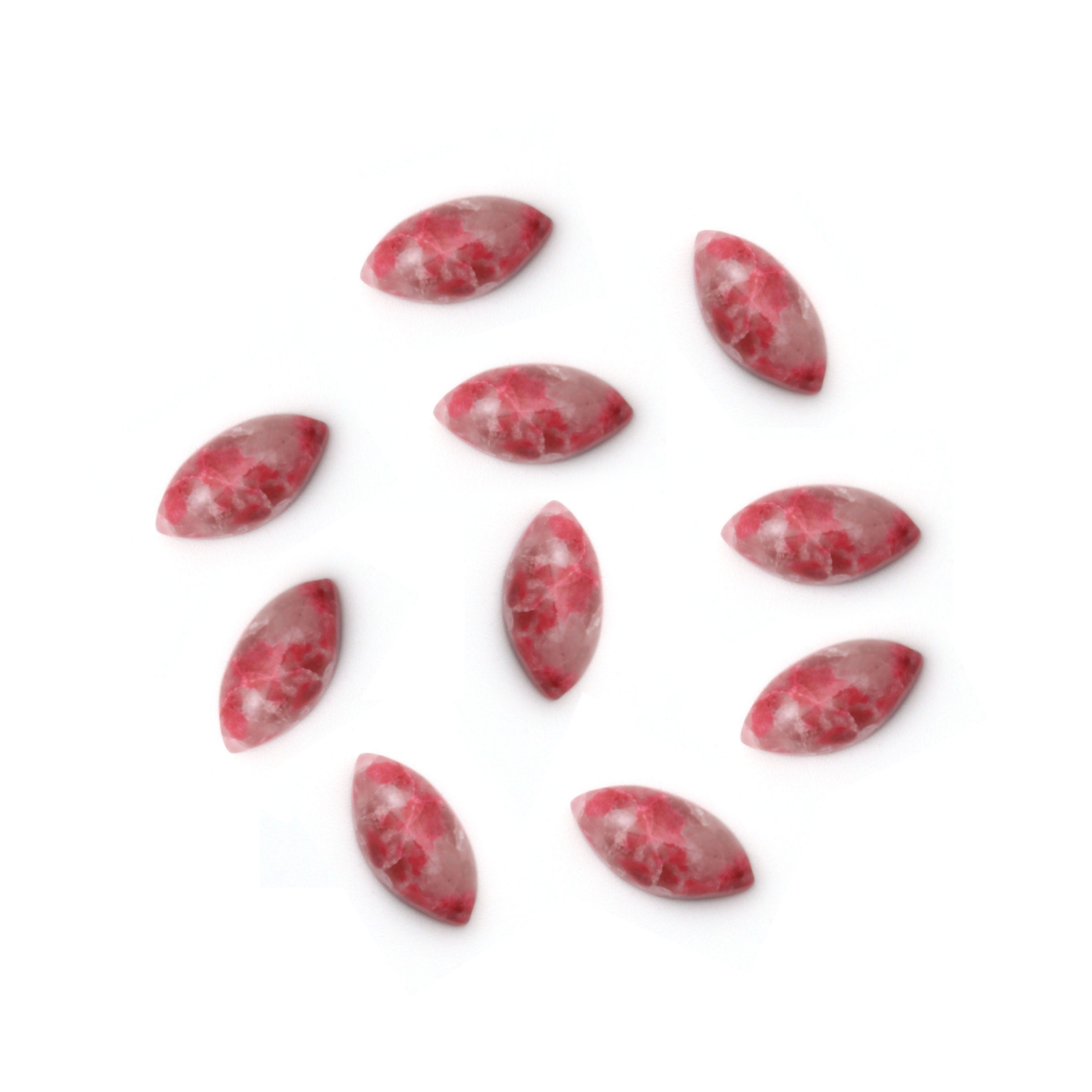Thulite Smooth Marquise Loose Gemstone, 3x6mm To 10x20mm, Cabochon Gemstone, Aa Quality, Set Of 10 Pieces Thulite Smooth Marquise Loose Gemstone, 3x6mm To 10x20mm, Cabochon Gemstone, Aa Quality, Set Of 10 Pieces