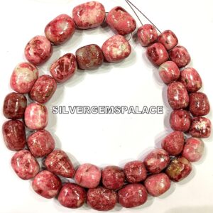 AAA+ Natural Thulite Smooth Nuggets Beads Thulite Gemstone Beads Polished Nuggets Beads Thulite Beads Strand Luster Beads Wholesale Beads.
