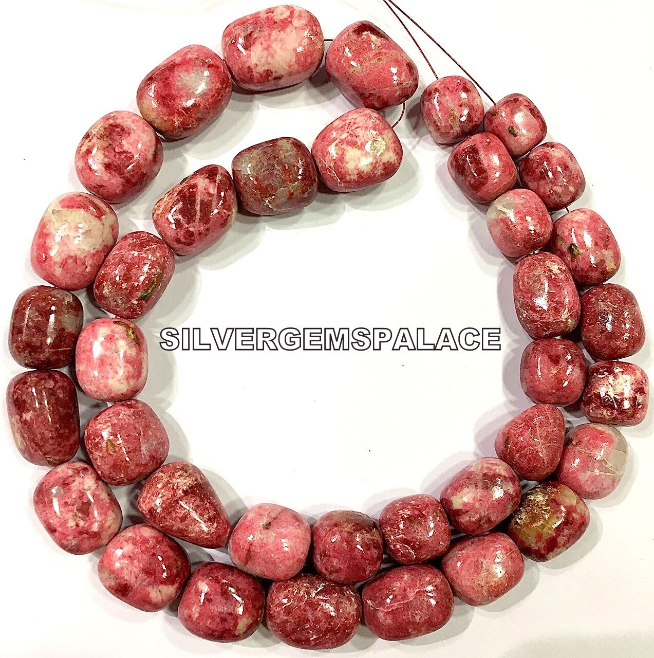 Aaa+ Natural Thulite Smooth Nuggets Beads Thulite Gemstone Beads Polished Nuggets Beads Thulite Beads Strand Luster Beads Wholesale Beads.