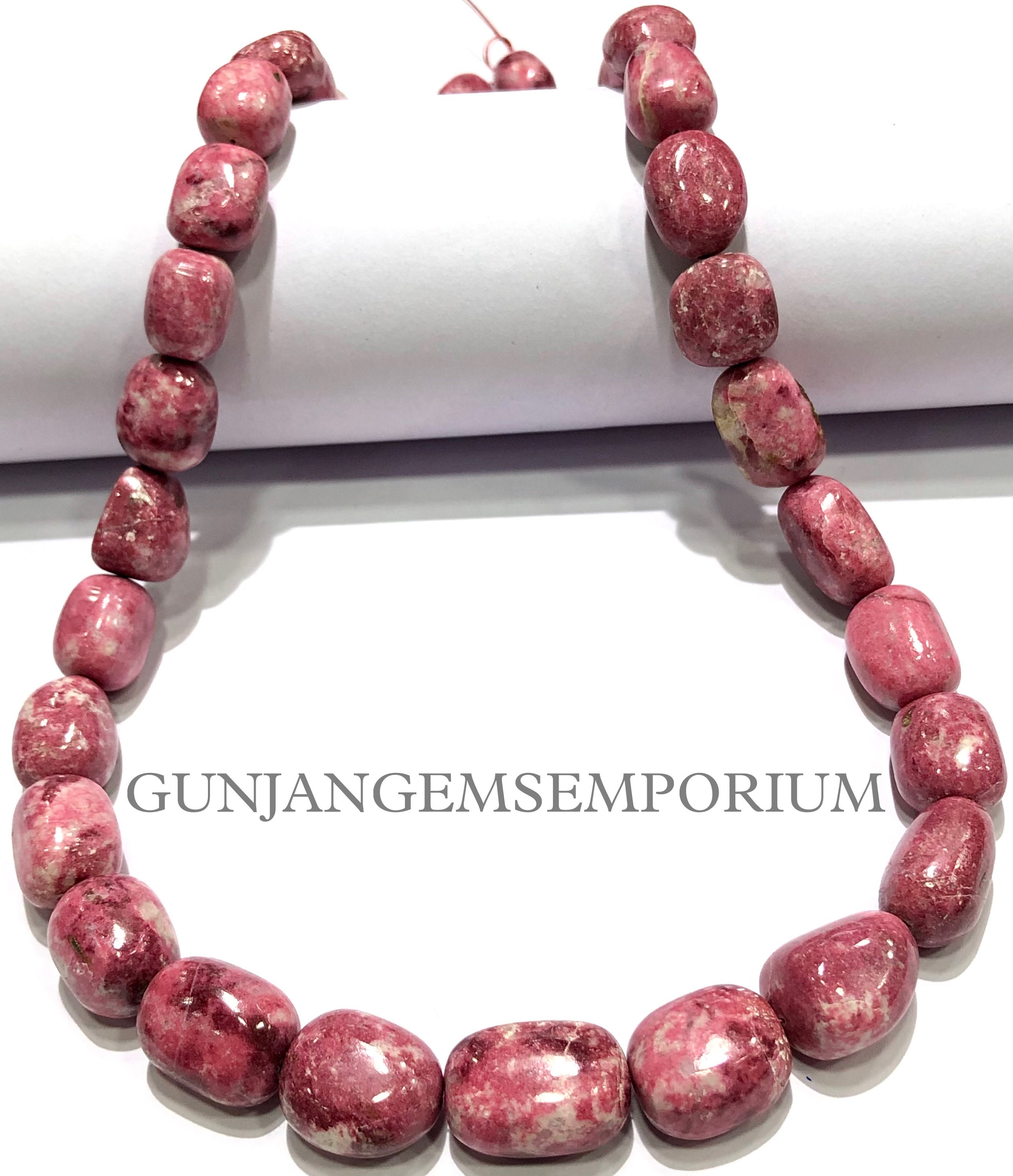 Aaa+ Rare~~thulite Smooth Nugget Beads Genuine Thulite Nuggets Shape Beads Rare Thulite Gemstone Beads Thulite Jewelry Pink Thulite Necklace