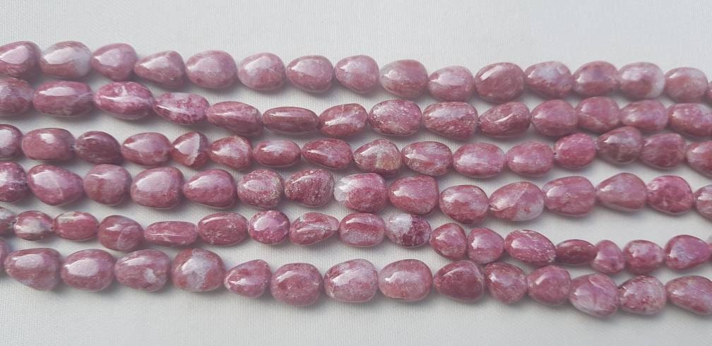 Bead Thulite Plain Smooth Small Nuggets 12x8 To 13x9mm 10" Each Aaa Grade Bead Thulite Plain Smooth Small Nuggets 12x8 To 13x9mm 10" Each Aaa Grade