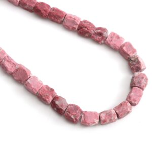 Natural Thulite Organic Rough Beads , 9x11mm To 10x13mm, Raw Drilled Beads, 8 Inches / 16 Inches , Jewelry Making, Price Per Strands