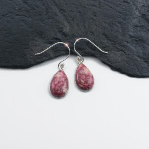 Pomegranate - Thulite Sterling Silver Earrings Pomegranate - Thulite Sterling Silver Earrings