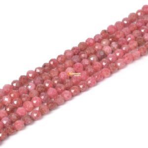02704 3.7mm To 4.7mm Faceted Thulite Ball Sphere Loose Beads Diy Jewelry Making Strand 15.5-16"