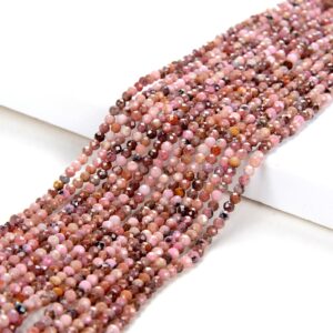 2mm Norwegian Thulite Gemstone Natural Grade Aa Micro Faceted Round Beads 15 Inch Full Strand (80008860-p12)