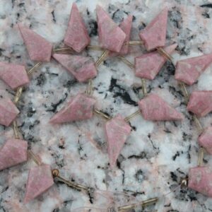 Thulite Gemstone Faceted Briolette's Tie Shape Beads | 17 Piece Beads I Size- 11x18 --11x22 Mm I Pink Thulite Sale I Fancy Gems Beads [045]