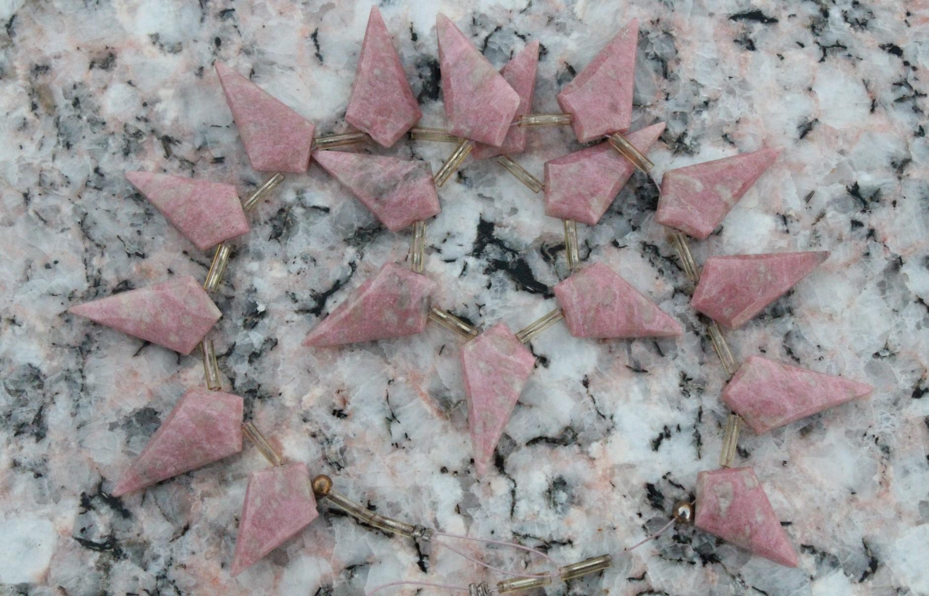 Thulite Gemstone Faceted Briolette's Tie Shape Beads | 17 Piece Beads I Size- 11x18 --11x22 Mm I Pink Thulite Sale I Fancy Gems Beads [045]