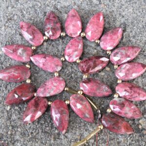 Thulite Gemstone Faceted Briolette Beads | 10-piece Pear I Size—8x17 Mm App I Jewelry Making (c900)