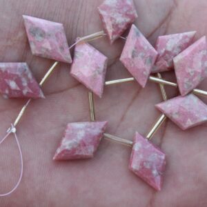 Natural Thulite Gemstone Faceted Fancy Briolette's Beads | Rhombus-shaped | Jewelry Making I 10 Pieces I Size—20--21 Mm App. I Sale [0113]