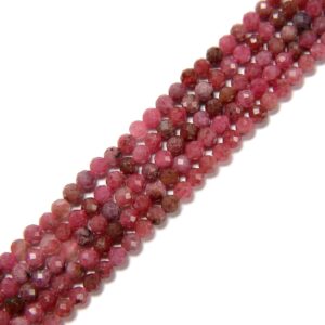Natural Thulite Faceted Round Beads Size 2mm 3mm 4mm 6mm 15.5'' Strand Natural Thulite Faceted Round Beads Size 2mm 3mm 4mm 6mm 15.5'' Strand