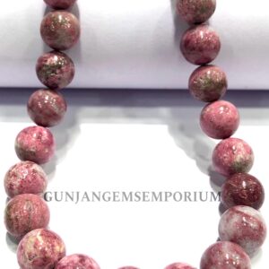 Aaa Pink Thulite Gemstone Beads Natural Thulite Smooth Round Beads 8/10mm Polished Thulite Sphere Beaded Necklace Wholesale Stone Jewelry
