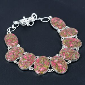 Copper Thulite 925 Sterling Silver Necklace - Handmade Gemstone Jewelry