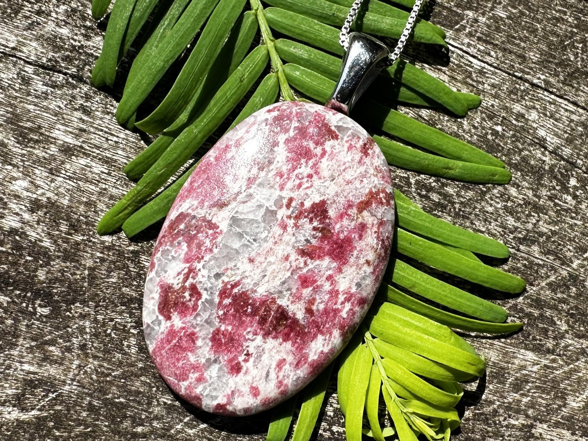Thulite Healing Stone Protection Necklace With Healing Stone Energy!