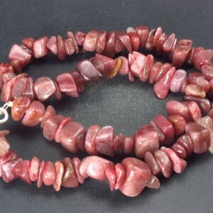 Rare Thulite Necklace Beads From Norway - 18"