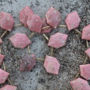 Thulite Gemstone Faceted Briolettes Beads | 10 Piece Hexagon-shaped | Size—17--18 Mm | Jewelry Setting [c420]