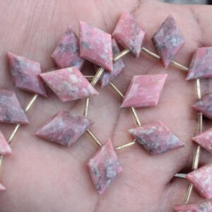Thulite Gemstone Faceted Briolette Beads | 10-piece Rhombus-shaped | Size—13x21 Mm | Jewelry Setting (c150) Thulite Gemstone Faceted Briolette Beads | 10-piece Rhombus-shaped | Size—13x21 Mm | Jewelry Setting (c150)