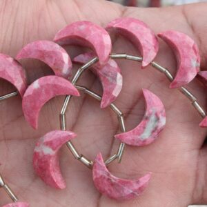 Thulite Gemstone Faceted Briolette Beads I 10 Piece Moon-shaped I Size: 13x19 Mm App. I Jewelry Making (c76) Thulite Gemstone Faceted Briolette Beads I 10 Piece Moon-shaped I Size: 13x19 Mm App. I Jewelry Making (c76)
